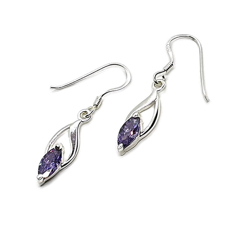 Sterling Silver & Amethyst Earrings (E306AFT)