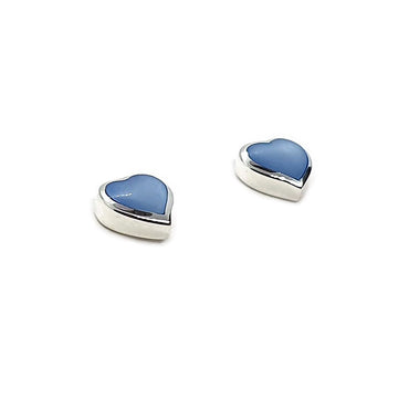 Sterling Silver & Blue Mother of Pearl "love heart" Earrings (E640BPT)