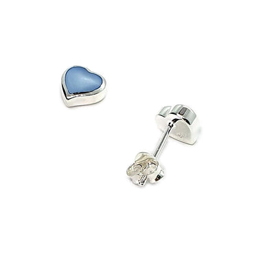Sterling Silver & Blue Mother of Pearl "love heart" Earrings (E640BPT)