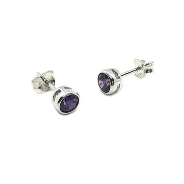 Sterling Silver & Amethyst Earrings (E667AFT)