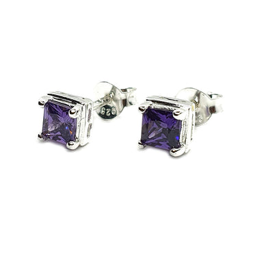 Sterling Silver & Amethyst Earrings (E672AFT)