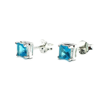 Sterling Silver & Blue Topaz Earrings (E672BTT)