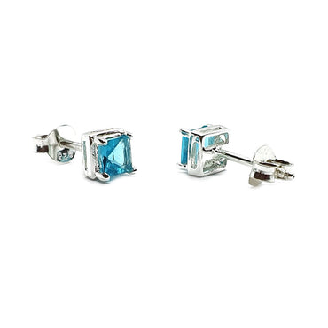 Sterling Silver & Blue Topaz Earrings (E672BTT)