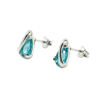 Sterling Silver & Blue Topaz Earrings (E675BTT)