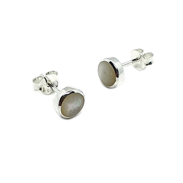 Sterling Silver & White Mother of Pearl Earrings (E682WPT)