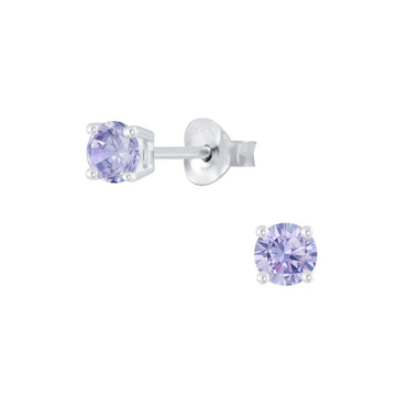 Sterling Silver & Lilac Cubic Zirconia Earrings (E732LVH)