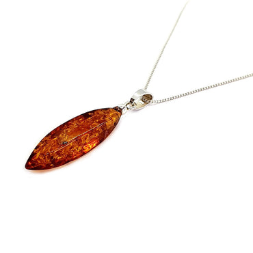 Sterling Silver & Amber Pendant (P434COT)