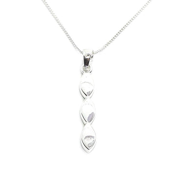 Sterling Silver & Blue/White mix Mother of Pearl Pendant (P471BP/WPT)